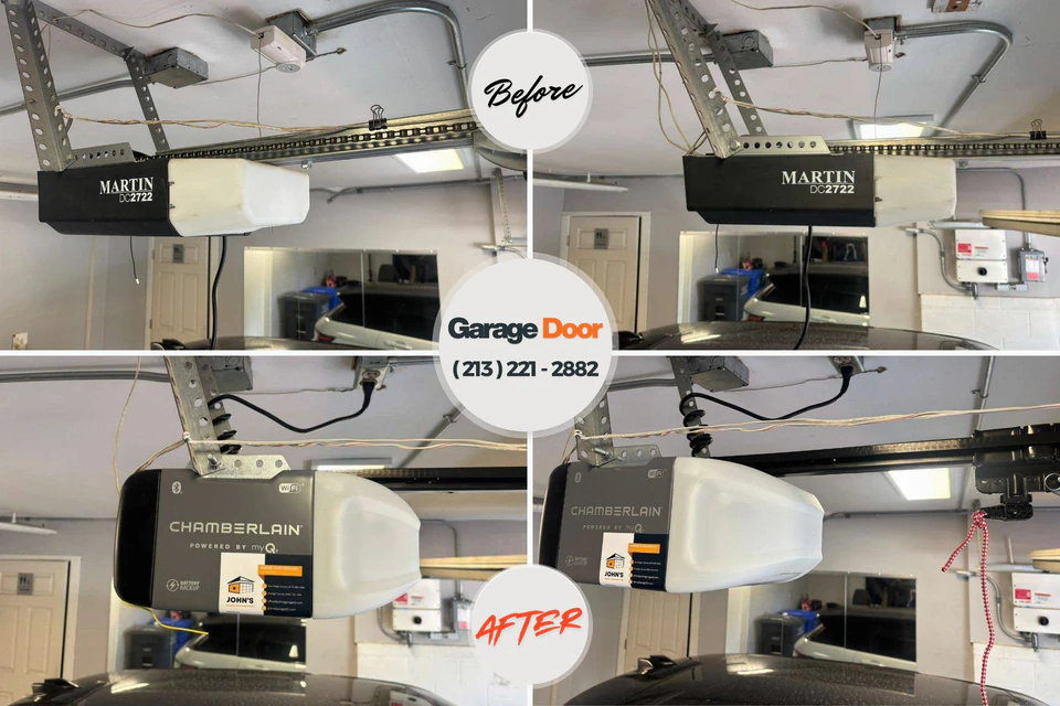 Before and after: garage door repair Porterdale, GA